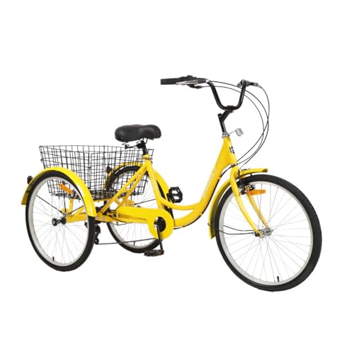OLSDXAWQ, 24-Zoll-Dreirad for Erwachsene, 7-Gang-Dreirad, 3-Rad-Fahrrad, Cruise Trike, 3-Rad, Cargo Trike mit Korb, Fahrrad for Outdoor-Sporteinkäufe for Erwachsene und ältere Menschen (r OLSDXAWQ, 24-Zoll-Dreirad for Erwachsene, 7-Gang-Dreirad, 3-Rad-Fahrrad, Cruise Trike, 3-Rad, Cargo Trike mit Korb, Fahrrad for Outdoor-Sporteinkäufe for Erwachsene und ältere Menschen (r von OLSDXAWQ