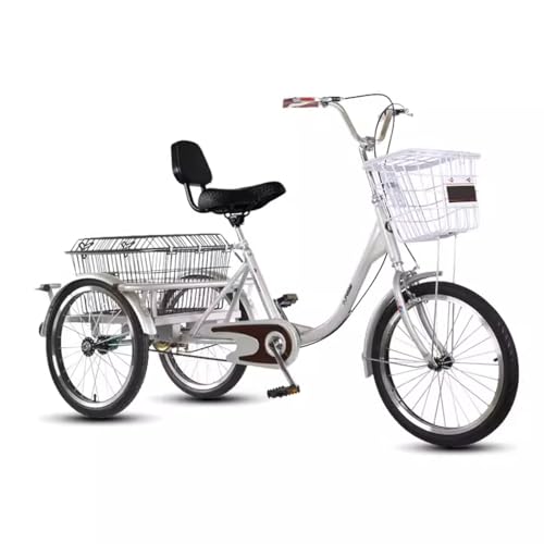 OLSDXAWQ, Dreirad for Erwachsene, 19 Zoll, 3-Rad-Fahrrad, Dreirad for Erwachsene, Rahmen aus Kohlenstoffstahl, Cruise-Trike mit großem Einkaufskorb for Senioren, Frauen und Männer, Radfahren OLSDXAWQ, Dreirad for Erwachsene, 19 Zoll, 3-Rad-Fahrrad, Dreirad for Erwachsene, Rahmen aus Kohlenstoffstahl, Cruise-Trike mit großem Einkaufskorb for Senioren, Frauen und Männer, Radfahren von OLSDXAWQ