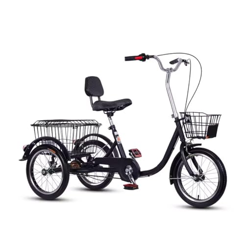 OLSDXAWQ, Dreirad for Erwachsene, Cruise Trike, 3 Räder, 16 Zoll, Singlespeed-Cruiser-Trike mit großem Korb, robustes Dreirad for Erwachsene, for Freizeit und Einkaufen (rot, mit Rückenlehne)(Black,Wi OLSDXAWQ, Dreirad for Erwachsene, Cruise Trike, 3 Räder, 16 Zoll, Singlespeed-Cruiser-Trike mit großem Korb, robustes Dreirad for Erwachsene, for Freizeit und Einkaufen (rot, mit Rückenlehne)(Black,Wi von OLSDXAWQ