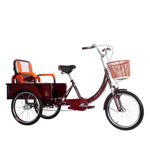 OLSDXAWQ, Lastendreirad mit Korb, 20 Zoll Singlespeed-Cruiser-Trike mit großem Korb, robustes Dreirad for Erwachsene, leicht zu montierendes, sicheres Dreirad, for Freizeit und Einkaufen (blau, Doppel OLSDXAWQ, Lastendreirad mit Korb, 20 Zoll Singlespeed-Cruiser-Trike mit großem Korb, robustes Dreirad for Erwachsene, leicht zu montierendes, sicheres Dreirad, for Freizeit und Einkaufen (blau, Doppel von OLSDXAWQ