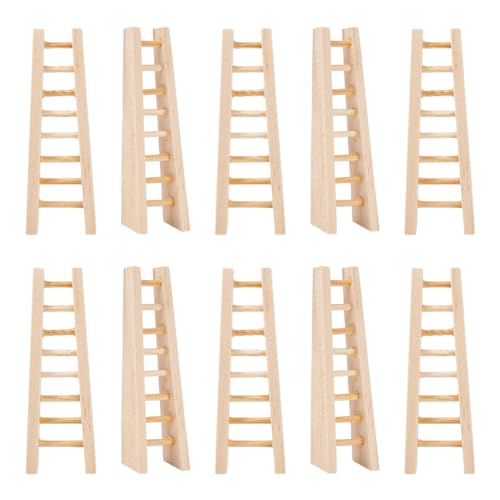 OLYCRAFT 10 Stück Miniatur Holzleitern 64x22x8.5mm Mini Stufenleitern Aus Holz Mini Holztreppen Möbel Leiter Gartendekoration Mini Leitern Für Heimwerker Mikro Landschafts Requisiten Dekorationen OLYCRAFT 10 Stück Miniatur Holzleitern 64x22x8.5mm Mini Stufenleitern Aus Holz Mini Holztreppen Möbel Leiter Gartendekoration Mini Leitern Für Heimwerker Mikro Landschafts Requisiten Dekorationen von OLYCRAFT