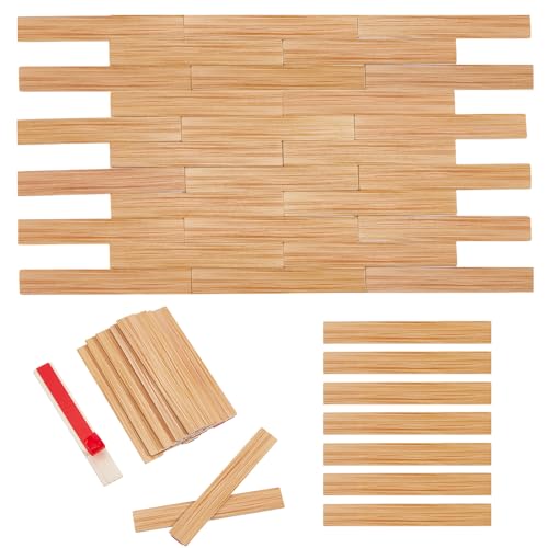 OLYCRAFT 40 Stück Miniatur Puppenhausboden Mit Natürlicher Textur Selbstklebender Puppenhaus Holzboden Im Maßstab 1:12 holzfarbene Mini Bodenbretter Für Miniatur Hausdekorationen von OLYCRAFT