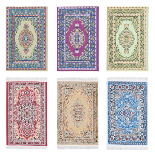 OLYCRAFT 6 Stück 6 Stile Miniatur-Teppiche Mini-Teppich Minihaus-Dekorationszubehör Vintage-Türkei-Persien-Teppich Mini-Floral-Gewebter Teppich Für Miniatur-Hausmöbel Dekorationszubehör OLYCRAFT 6 Stück 6 Stile Miniatur-Teppiche Mini-Teppich Minihaus-Dekorationszubehör Vintage-Türkei-Persien-Teppich Mini-Floral-Gewebter Teppich Für Miniatur-Hausmöbel Dekorationszubehör von OLYCRAFT