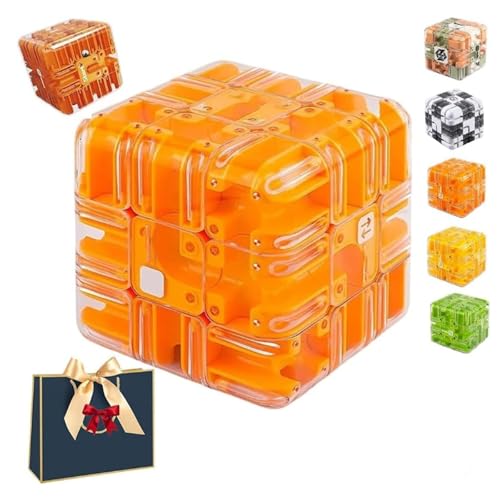 Großes Labyrinth-3D-Puzzle, 3D-Labyrinth-Würfel, Zauberwürfel & Ball – Spannendes Denkspiel, Gehirntrainingsspielzeug für EIN hohes räumliches Vorstellungsvermögen (D) von OLYGEE