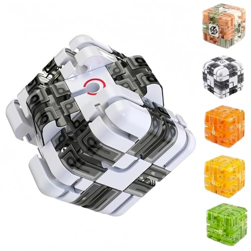 Large Labyrinth 3D Puzzle Maze Cube - Engaging Brain Teaser Toy with Smart Puzzle Maze Roller Ball for Adults Teens for Logic Development & Anxiety Relief (Grey) von OLYGEE