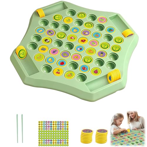 OLYGEE Flip Chess Memory Game, Gencokok Flip Chess Memory Game with Double Cartoon Pattern Matching Memories Pattern for Kids and Family Party Gatherings (Fruit) von OLYGEE