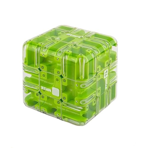 OLYGEE Large Labyrinth 3D Puzzle Maze Cube - Engaging Brain Teaser Toy, Marble Magic 3x3 Challenge Mazes Ball for Stress Relief & Logic Development, A Perfect Educational Game Gift (Green) von OLYGEE