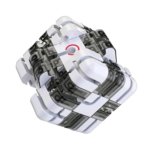 OLYGEE Large Labyrinth 3D Puzzle Maze Cube - Engaging Brain Teaser Toy, Marble Magic 3x3 Challenge Mazes Ball for Stress Relief & Logic Development, A Perfect Educational Game Gift (Grey) von OLYGEE