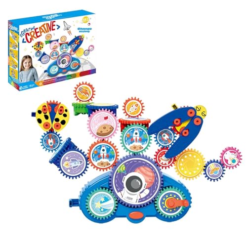OLYGEE Serifik Creative Learning Building Blocks - Four Styles, Building Block Set, 13/18 Stem Learning Electric Gears, Assemble Over 100 Shapes, Educational for Creativity (Aerospace - Set of 18) von OLYGEE