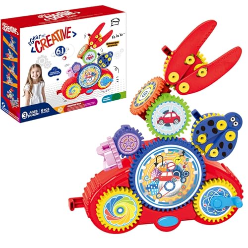 OLYGEE Serifik Creative Learning Building Blocks - Four Styles, Building Block Set, 13/18 Stem Learning Electric Gears, Assemble Over 100 Shapes, Educational for Creativity (Cars - Set of 6) von OLYGEE