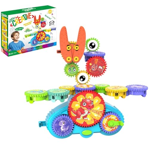 OLYGEE Serifik Creative Learning Building Blocks - Four Styles, Building Block Set, 13/18 Stem Learning Electric Gears, Assemble Over 100 Shapes, Educational for Creativity (Dinosaurs - Set of 13) von OLYGEE