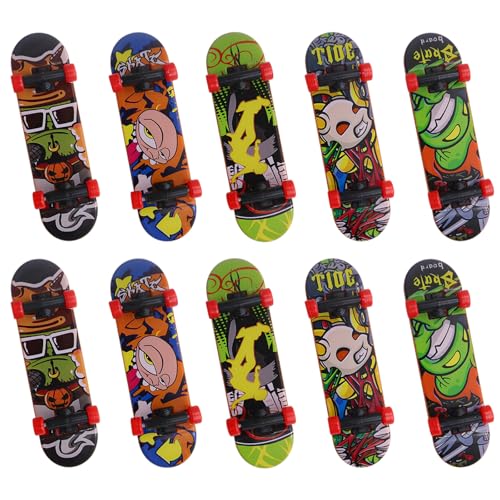 OMJMYY 12 Stück Finger Skateboard Set Fingerskateboard Spielzeug Fingerboard Spiele für Kinder Cartoon Mini Skateboard für Partytütenfüller Kindergeburtstag Gastgeschenke(Zufällige Muster) von OMJMYY