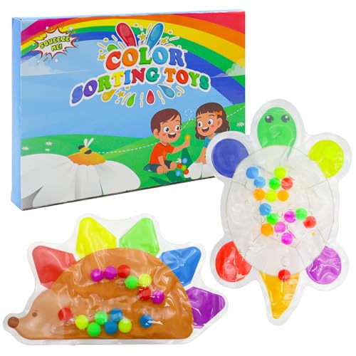 2 Stück Farbsortierspiel Sensorisches Spielzeug Sensorik Spielzeug Fidget Toys Squeezable Farben Sortieren Spielzeug zum Quetschen und Kneten ADHS und Autismus Spielzeug für Reise Spielzeug Autofahrt von OMJMYY