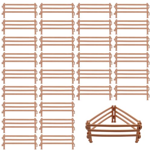 OMJMYY 40 Stück Pferdezaun Spielzeug 16x7x1cm Pferdezaun Zubehör Zaun Pferd Corral Fechten Zubehör Spielzeug Koppel Spielzeug für Kinder und Kleinkinder Micro Landschaft Deko Pädagogische Geschenk von OMJMYY