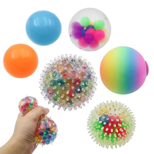 OMJMYY 6 Stück Stressbälle, Regenbogen Squeeze Bälle Anti Stress Ball mit Wasserperlen Squishy Stress Ball Stressbälle Kinder für Kinder und ErwachseneBeruhigung bei ADHS und Angst Stressabbau OMJMYY 6 Stück Stressbälle, Regenbogen Squeeze Bälle Anti Stress Ball mit Wasserperlen Squishy Stress Ball Stressbälle Kinder für Kinder und ErwachseneBeruhigung bei ADHS und Angst Stressabbau von OMJMYY