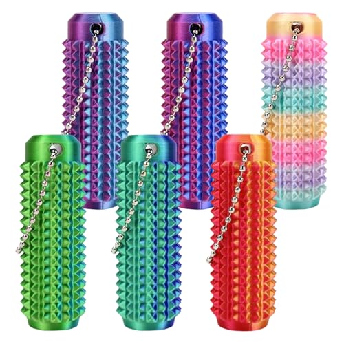 OMJMYY 6 Stücke Little Ouchies Pain Fidget Spiky Grippie Stim Keychain Pocket Mini Fidget Toy Stachelball Sensorik Schmerz-Fidget für Erwachsene ADHS Spielzeug für Angstlinderung Stressabbau und Fokus von OMJMYY