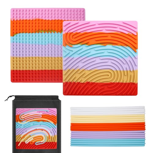 OMJMYY Sensorik Activity Board Sensorisches Aktivitätstafel Silikon Sensory Fidget Spiel Toys mit Reisetasche & 20 Silikonschnüre für Kinder 3+& Erwachsene zur ADHD Angstzuständen Autismus Stressabbau OMJMYY Sensorik Activity Board Sensorisches Aktivitätstafel Silikon Sensory Fidget Spiel Toys mit Reisetasche & 20 Silikonschnüre für Kinder 3+& Erwachsene zur ADHD Angstzuständen Autismus Stressabbau von OMJMYY