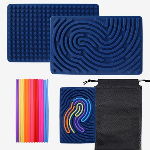 Sensorik Activity Board Sensorisches Aktivitätstafel Silikon Sensory Fidget Spiel Toys mit 20 Silikonschnüre und Reisetasche für Erwachsene & Kinder 3+ zur ADHD Stressabbau Autismus Angstzuständen Sensorik Activity Board Sensorisches Aktivitätstafel Silikon Sensory Fidget Spiel Toys mit 20 Silikonschnüre und Reisetasche für Erwachsene & Kinder 3+ zur ADHD Stressabbau Autismus Angstzuständen von OMJMYY