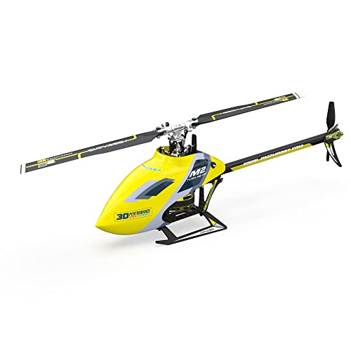 OMPHOBBY M2 EVO RC Helikopter für Erwachsene Dual Brushless Motoren Direktantrieb 6CH RC Hubschrauber Ferngesteuert Outdoor, Überlegenes 3D Fernsteuerung Flugzeug Neu Aufgerüstet Mini Drohne BNF(Gelb) von OMPHOBBY