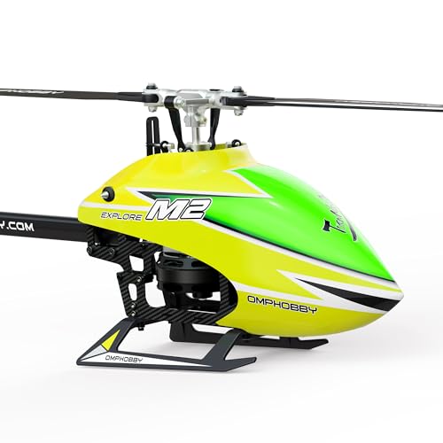 OMPHOBBY M2 Explore RC Flugzeug für Erwachsene Dual-Brushless Motor Direct-Drive 6CH RC Hubschrauber Ferngesteuert mit Einstellbarer Flugsteuerung, 3D Helikopter BNF Gelb von OMPHOBBY
