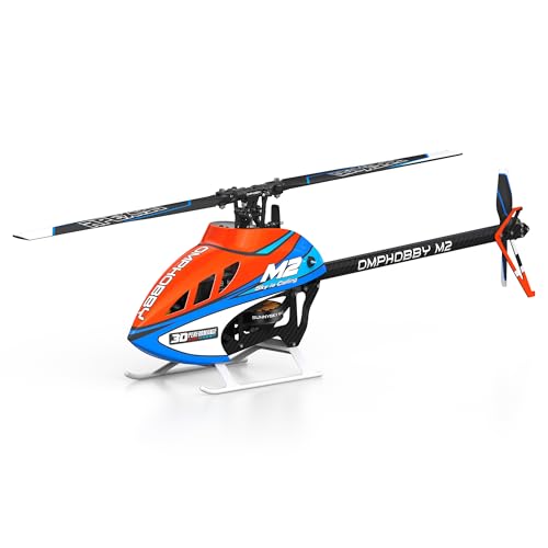 OMPHOBBY M2 V3 PRO RC Hubschrauber für Erwachsene, Unterstützt APP-Tuning und Telemetrie, 6Kanal 3D Bürstenlos-Direktantrieb, 320g Leicht, OFS3 Flugsteuerung, 200er Mini Helikopter Outdoor Orange PNP von OMPHOBBY