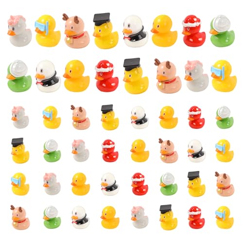 ONBAGLST 32 Stück Mini Kleine Enten - Kleine Enten zum Verstecken, Mini Harz Enten-Miniaturfiguren für Puppenhaus-Landschafts- und Gartendekorationen. (Cute) von ONBAGLST