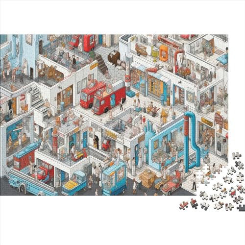 300-teilige Puzzles Für Erwachsene | Cartoon Art Theme | Familienspaß-Puzzles 300 Teile Für Erwachsene Geschenke Ungelöstes Puzzle 300pcs (40x28cm) von ONDIAN
