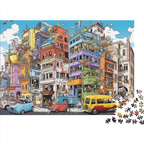 300-teilige Puzzles Für Erwachsene | Chaotic Life in The Big City | Familienspaß-Puzzles 300 Teile Für Erwachsene Geschenke Ungelöstes Puzzle 300pcs (40x28cm) von ONDIAN