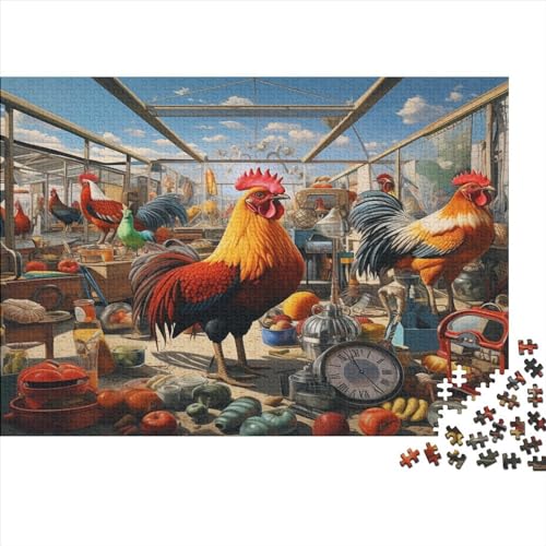 300-teilige Puzzles Für Erwachsene The Rooster Crows in The Morning Puzzles Für Erwachsene, 300-teiliges Spiel, Spielzeug Für Erwachsene, Familienpuzzles, Geschenk 300pcs (40x28cm) von ONDIAN