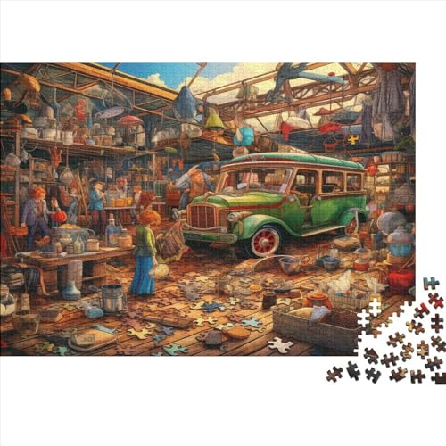 300-teiliges Puzzle für Erwachsene, unordentliche Garage, Familienspaß-Puzzle, 300 Teile für Erwachsene, Geschenke, ungelöstes Puzzle, 300 Teile (40 x 28 cm) von ONDIAN