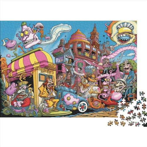 3D Cartoon Art Theme Puzzles Für Erwachsene 500-teilige Puzzles Für Erwachsene Anspruchsvolles Spiel Ungelöstes Puzzle 500pcs (52x38cm) von ONDIAN