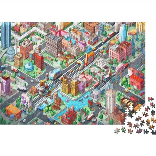 3D City Map Puzzles 500 Teile Für Erwachsene Puzzles Für Erwachsene 500 Teile Puzzle Lernspiele Ungelöstes Puzzle 500pcs (52x38cm) von ONDIAN