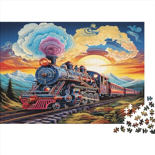 3D Colorful Steam Train Puzzles Für Erwachsene 500-teilige Puzzles Für Erwachsene Anspruchsvolles Spiel Ungelöstes Puzzle 500pcs (52x38cm) von ONDIAN