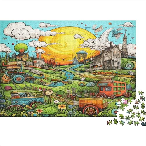 3D Graffiti Art Agriculture Style Puzzles Für Erwachsene 1000-teilige Puzzles Für Erwachsene Anspruchsvolles Spiel Ungelöstes Puzzle 1000pcs (75x50cm) von ONDIAN