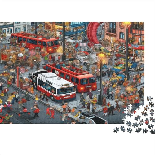 3D-Puzzle 1000 Teile Für Erwachsene Cartoon Illustration Theme 1000-teiliges Puzzle Lernspiele Heimdekorationspuzzle 1000pcs (75x50cm) von ONDIAN