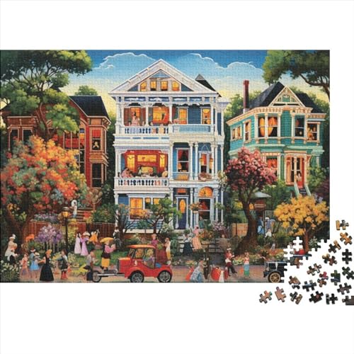 3D-Puzzle 1000 Teile Für Erwachsene Harmonious Street Scene 1000-teiliges Puzzle Lernspiele Heimdekorationspuzzle 1000pcs (75x50cm) von ONDIAN