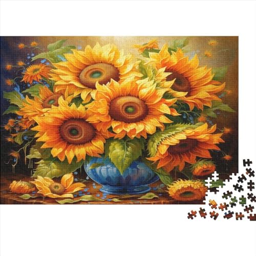 3D-Puzzle 1000 Teile Für Erwachsene Sunflower Theme 1000-teiliges Puzzle Lernspiele Heimdekorationspuzzle 1000pcs (75x50cm) von ONDIAN