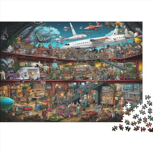 3D-Puzzle 500 Teile Für Erwachsene Cartoon Airplane Theme 500-teiliges Puzzle Lernspiele Heimdekorationspuzzle 500pcs (52x38cm) von ONDIAN