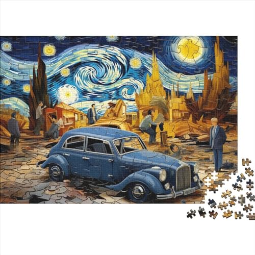 3D-Puzzle "Auto unter den Sternen" für Erwachsene, 1000-teiliges Puzzle für Erwachsene, herausforderndes Spiel, ungelöstes Puzzle, 1000 Teile (75 x 50 cm) von ONDIAN