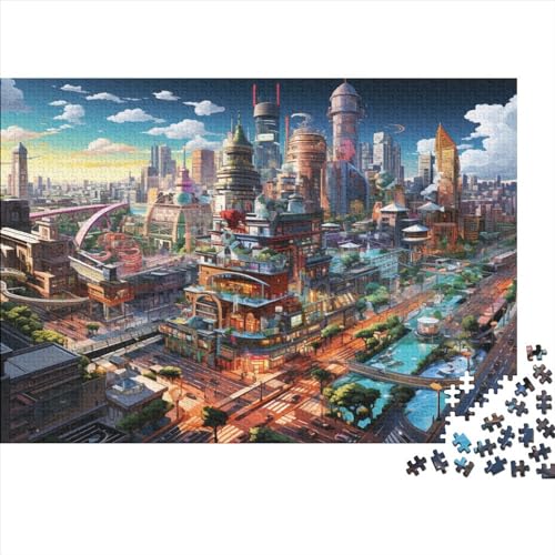 3D-Puzzle Für Erwachsene 1000 Teile Bustling City High-Rise Buildings Geschenkideen Für Puzzles Für Erwachsene 1000pcs (75x50cm) von ONDIAN