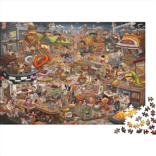 3D-Puzzle Für Erwachsene 500 Teile Big Food Fight Geschenkideen Für Puzzles Für Erwachsene 500pcs (52x38cm) von ONDIAN