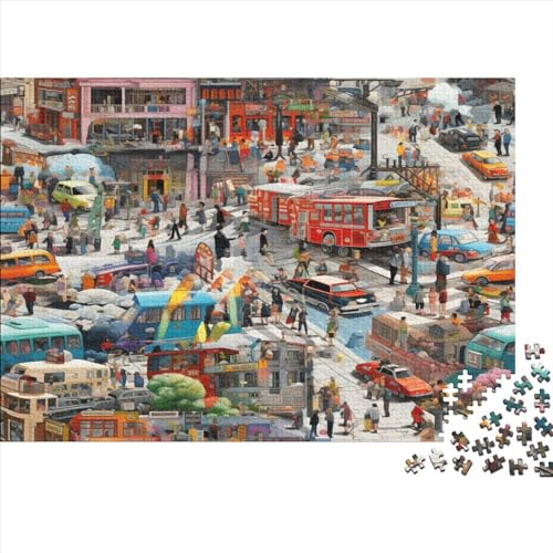 3D-Puzzle Für Erwachsene 500 Teile Crowded Streets Geschenkideen Für Puzzles Für Erwachsene 500pcs (52x38cm) von ONDIAN