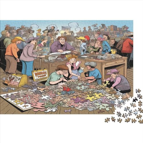 3D-Puzzle für Erwachsene, überfüllte Londoner Straßen, 1000-teiliges Puzzle für Erwachsene, herausforderndes Spiel, ungelöstes Puzzle, 1000 Teile (75 x 50 cm) von ONDIAN