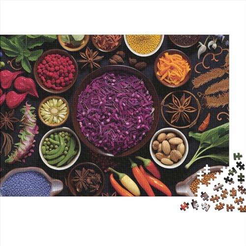 3D-Puzzle mit Gewürzmotiven für Erwachsene, 1000-teiliges Puzzle für Erwachsene, herausforderndes Spiel, ungelöstes Puzzle, 1000 Teile (75 x 50 cm) von ONDIAN