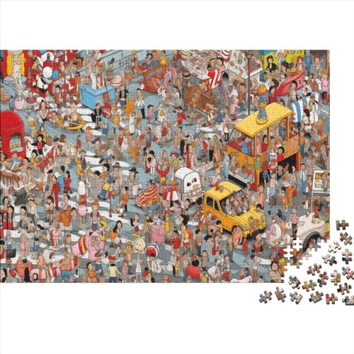 3D-Puzzles 1000 Teile für Erwachsene 10.000 Menschen marschierten zusammen 1000 Teile Puzzle Lernspiele Heimdekoration Puzzle 1000 Teile (75 x 50 cm) von ONDIAN