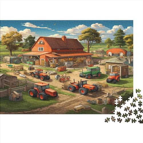 3D-Puzzles für Erwachsene, 1000 Teile, Traktor im Bauernhof, Puzzles für Erwachsene, Geschenkideen, 1000 Teile (75 x 50 cm) von ONDIAN