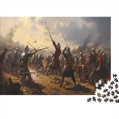 3D-Puzzles für Erwachsene, 300 Teile, The Battle of Agincourt, englische Langbogenschützer, stehend, Puzzles für Erwachsene, Geschenkideen, 300 Teile (40 x 28 cm) von ONDIAN