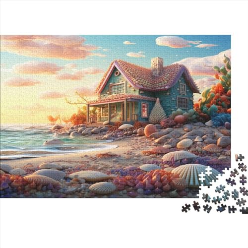 500-teilige Puzzles Für Erwachsene Beach Hut Puzzles Für Erwachsene, 500-teiliges Spiel, Spielzeug Für Erwachsene, Familienpuzzles, Geschenk 500pcs (52x38cm) von ONDIAN
