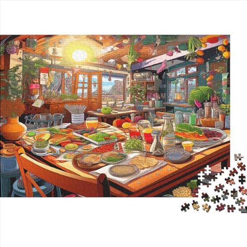 500-teiliges Puzzle für Erwachsene, herzhaftes Frühstück, Familienspaß-Puzzle, 500 Teile für Erwachsene, Geschenke, ungelöstes Puzzle, 500 Teile (52 x 38 cm) von ONDIAN