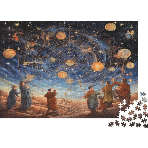 Astrologe schaut zu den Sternen nach oben, Puzzle 1000 Teile für Erwachsene, Puzzle für Erwachsene, 1000 Teile, Lernspiele, ungelöstes Puzzle, 1000 Teile (75 x 50 cm) von ONDIAN